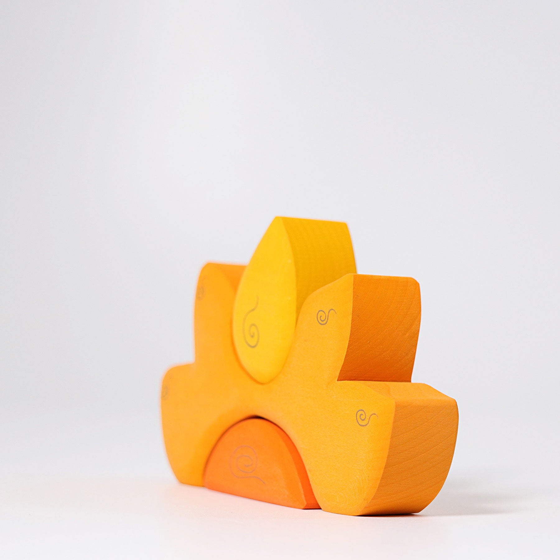 Căsuță din lemn pictată manual, 3 piese, Casa Sole – Grimms