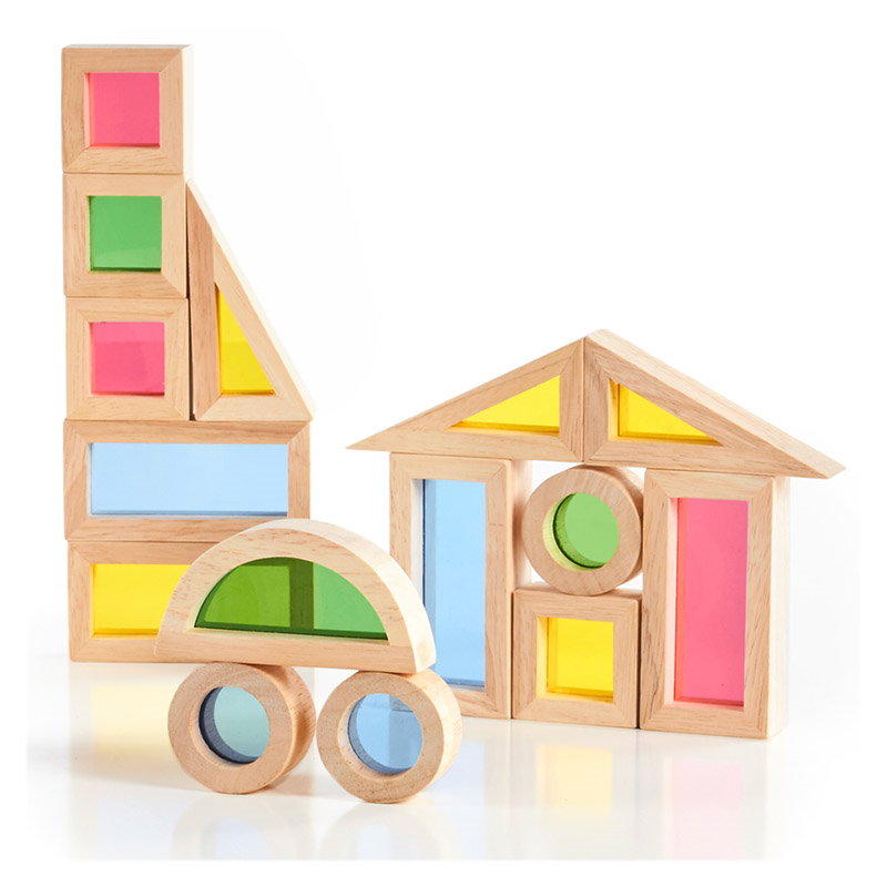 Blocuri de construcție Junior Rainbow Blocks, set 20 piese – Guidecraft