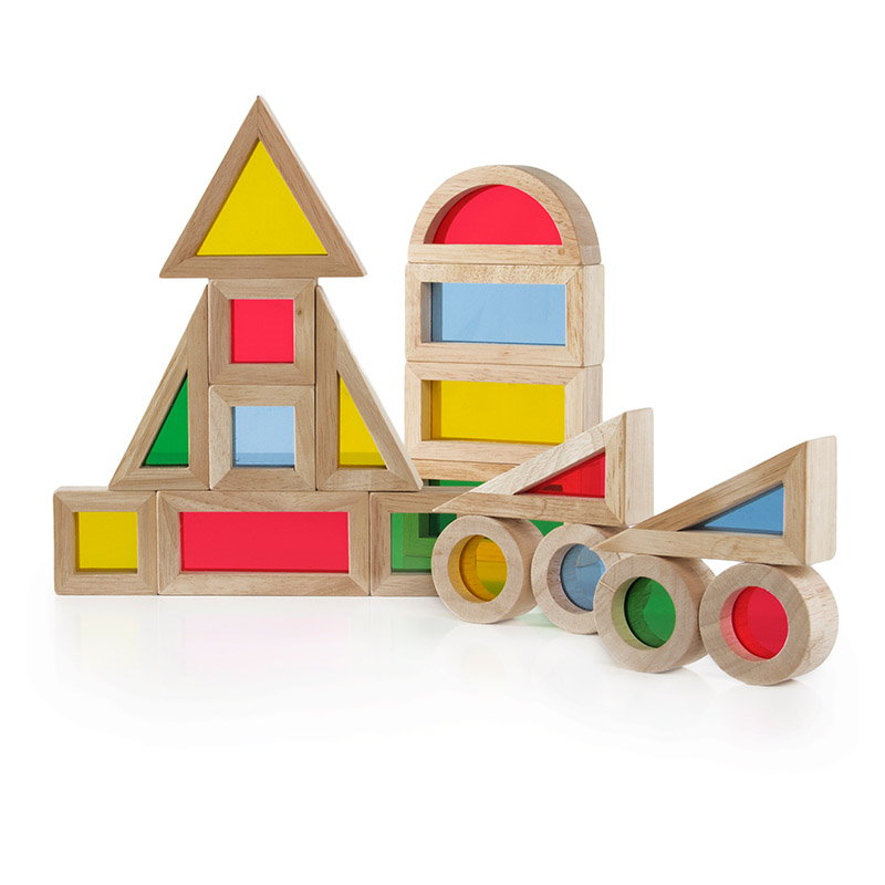 Blocuri de construcție Junior Rainbow Blocks, set 20 piese – Guidecraft