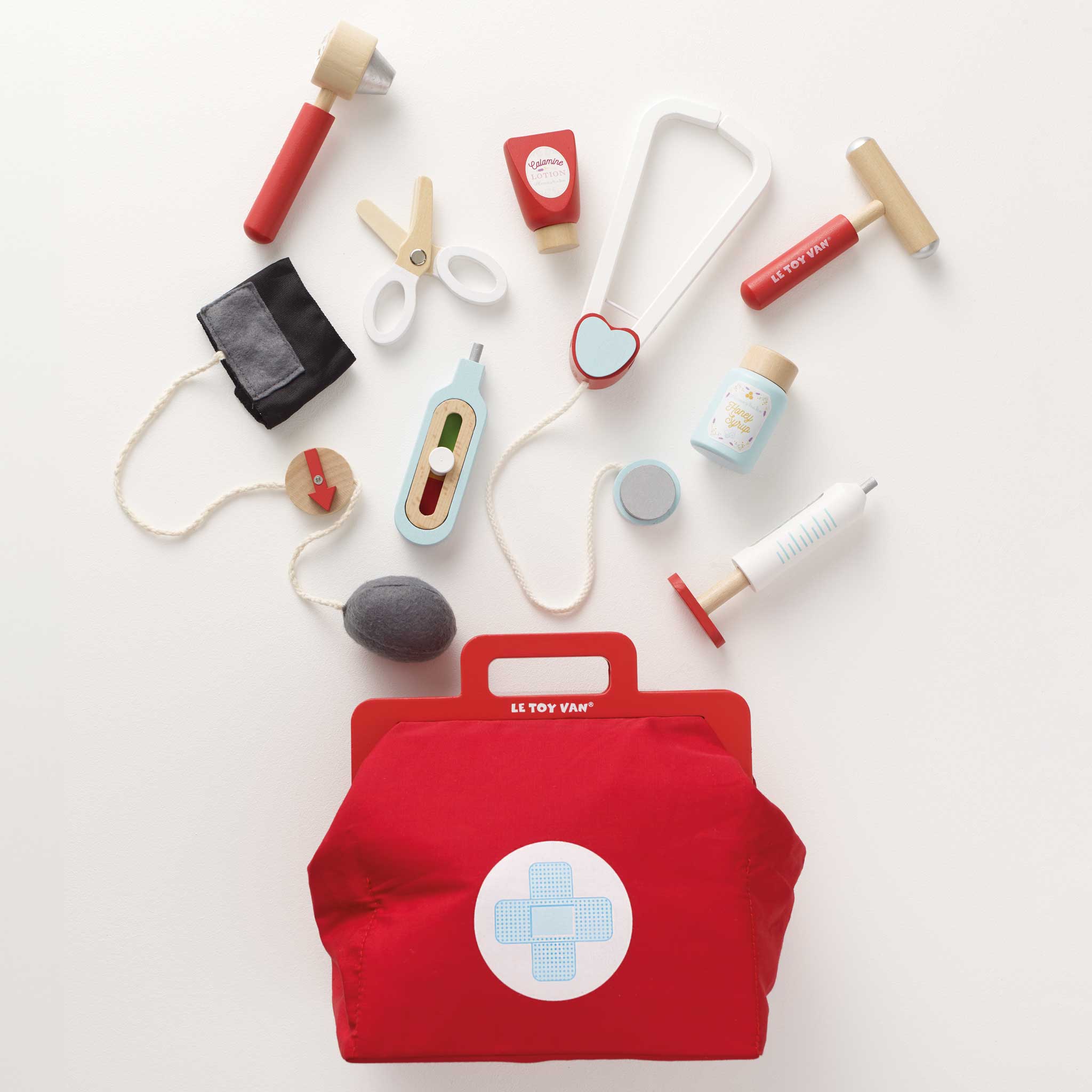 Trusă de doctor din lemn, set 10 piese cu geantă – Le Toy Van