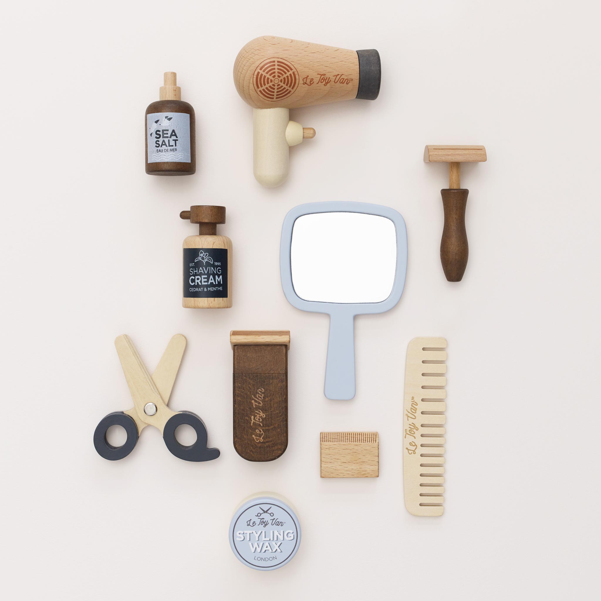 Trusă coafor și frizer din lemn, set 10 piese – Le Toy Van