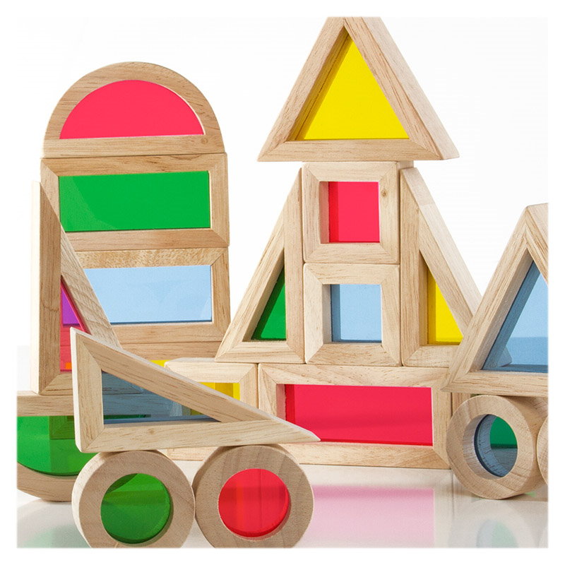 Blocuri de construcție Junior Rainbow Blocks, set 20 piese – Guidecraft