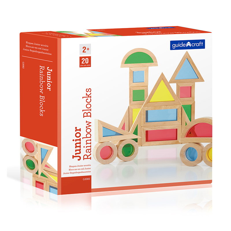 Blocuri de construcție Junior Rainbow Blocks, set 20 piese – Guidecraft